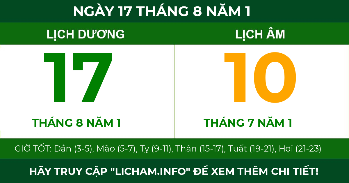 lịch âm ngày 17 tháng 8 năm 1