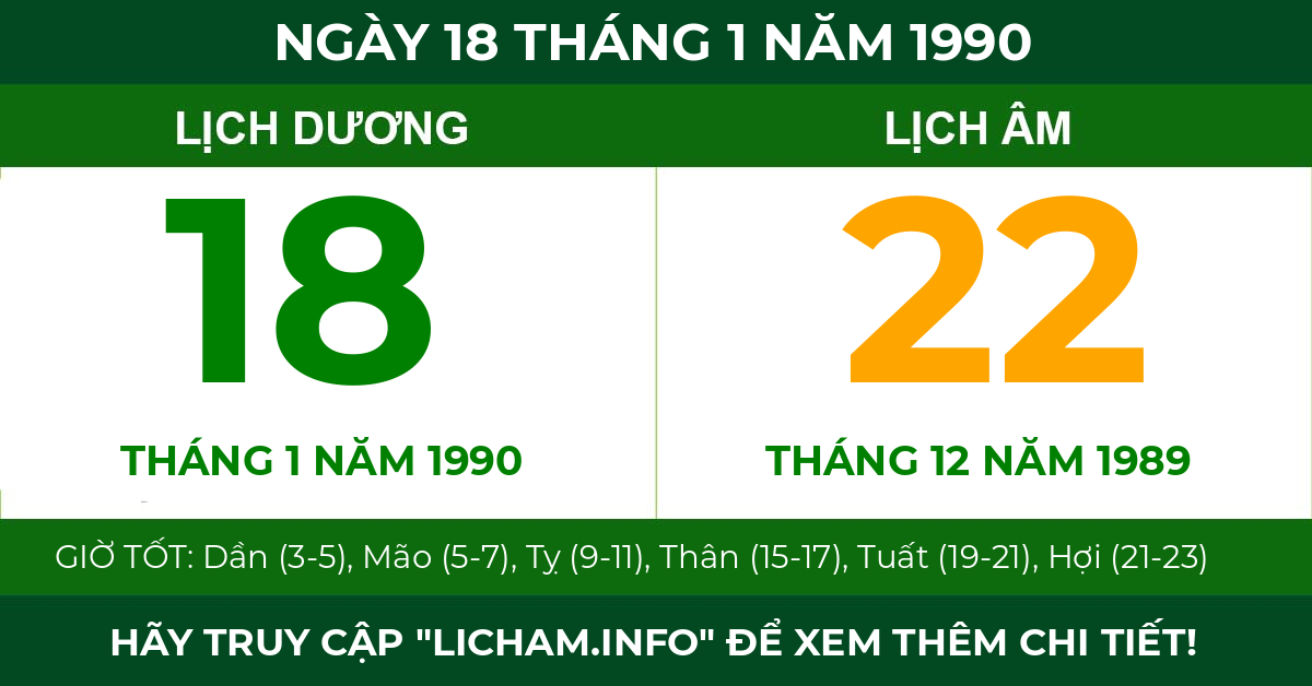 lịch âm ngày 18 tháng 1 năm 1990