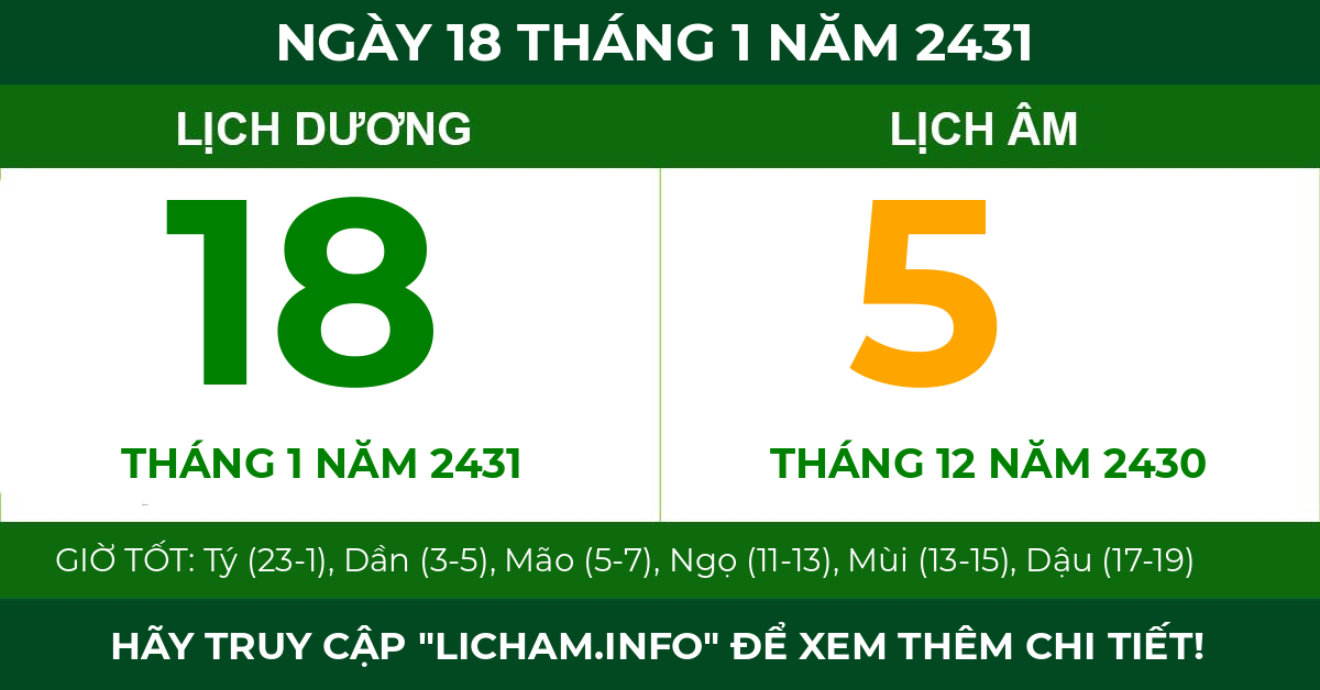 lịch âm ngày 18 tháng 1 năm 2431