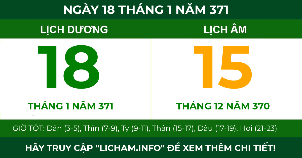 lịch âm ngày 18 tháng 1 năm 371