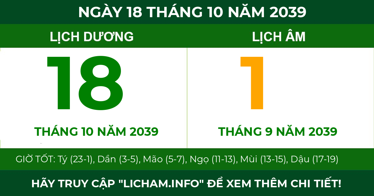 lịch âm ngày 18 tháng 10 năm 2039