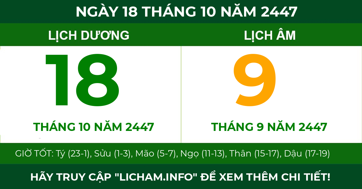 lịch âm ngày 18 tháng 10 năm 2447