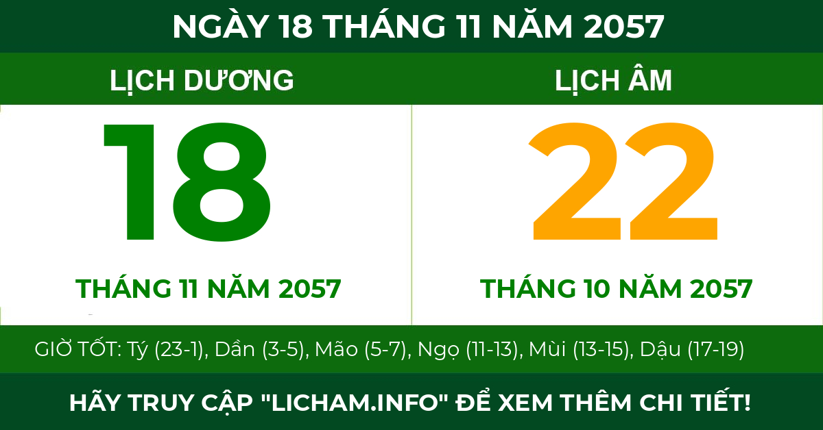 lịch âm ngày 18 tháng 11 năm 2057