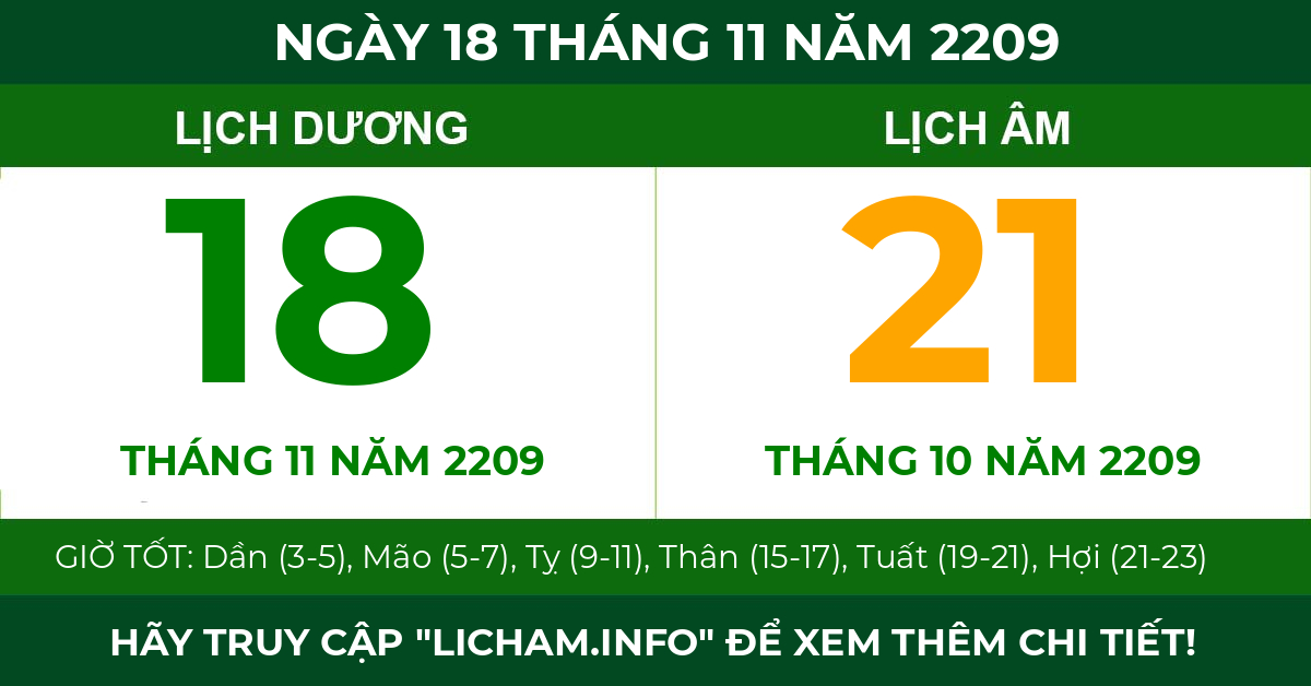 lịch âm ngày 18 tháng 11 năm 2209