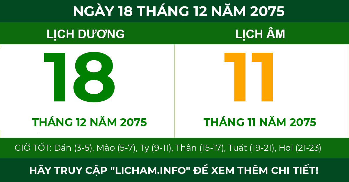 lịch âm ngày 18 tháng 12 năm 2075