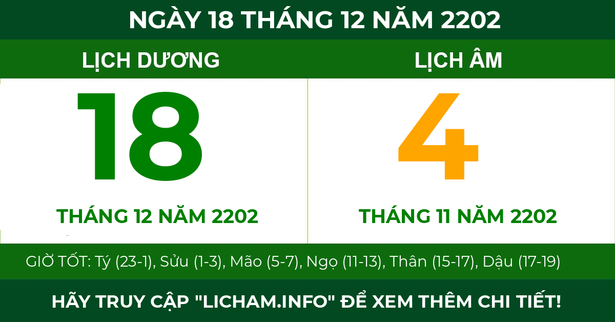 lịch âm ngày 18 tháng 12 năm 2202