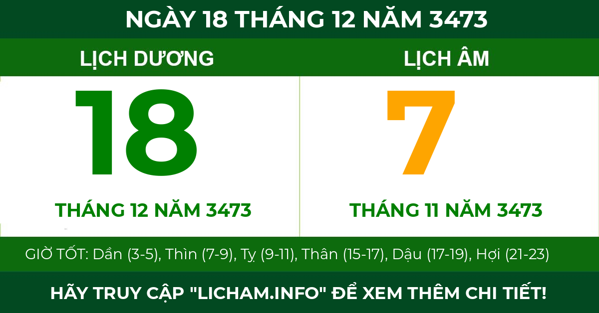 lịch âm ngày 18 tháng 12 năm 3473