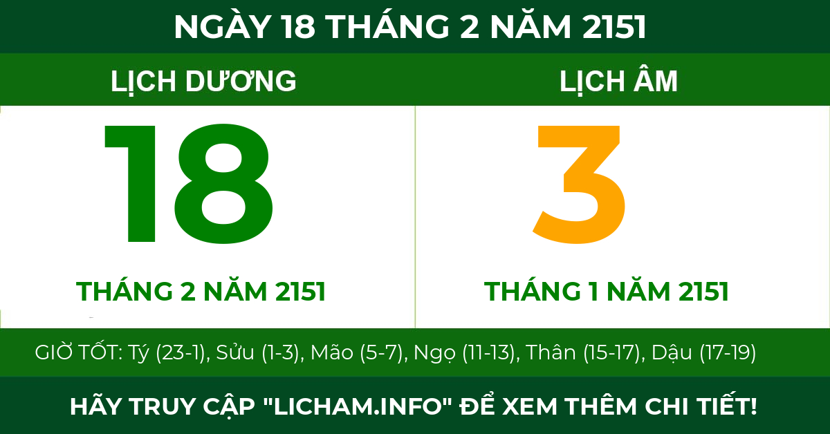 lịch âm ngày 18 tháng 2 năm 2151