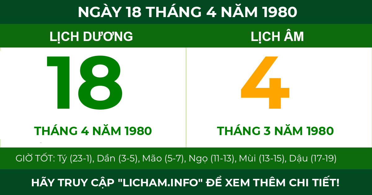 lịch âm ngày 18 tháng 4 năm 1980