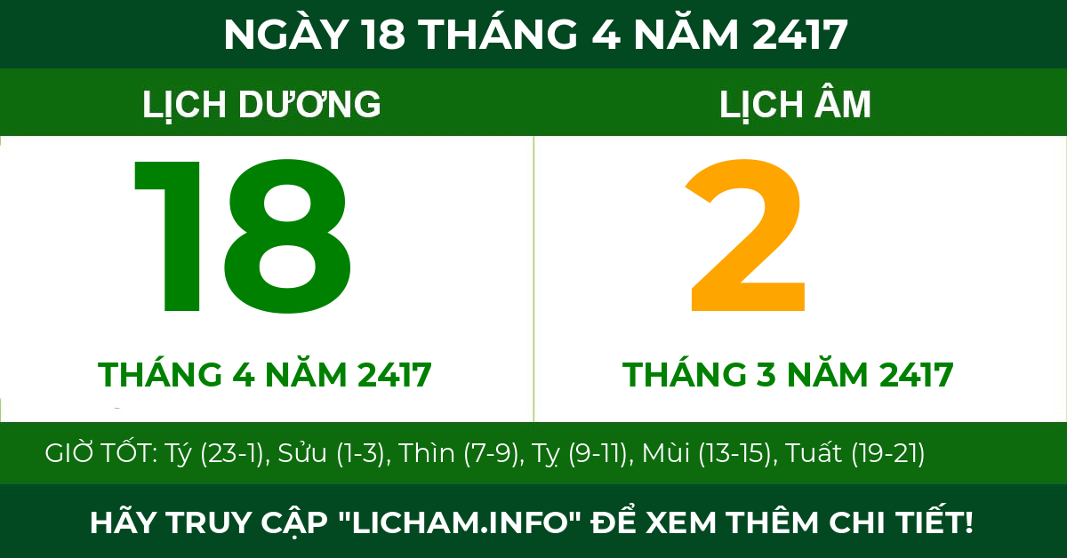 lịch âm ngày 18 tháng 4 năm 2417
