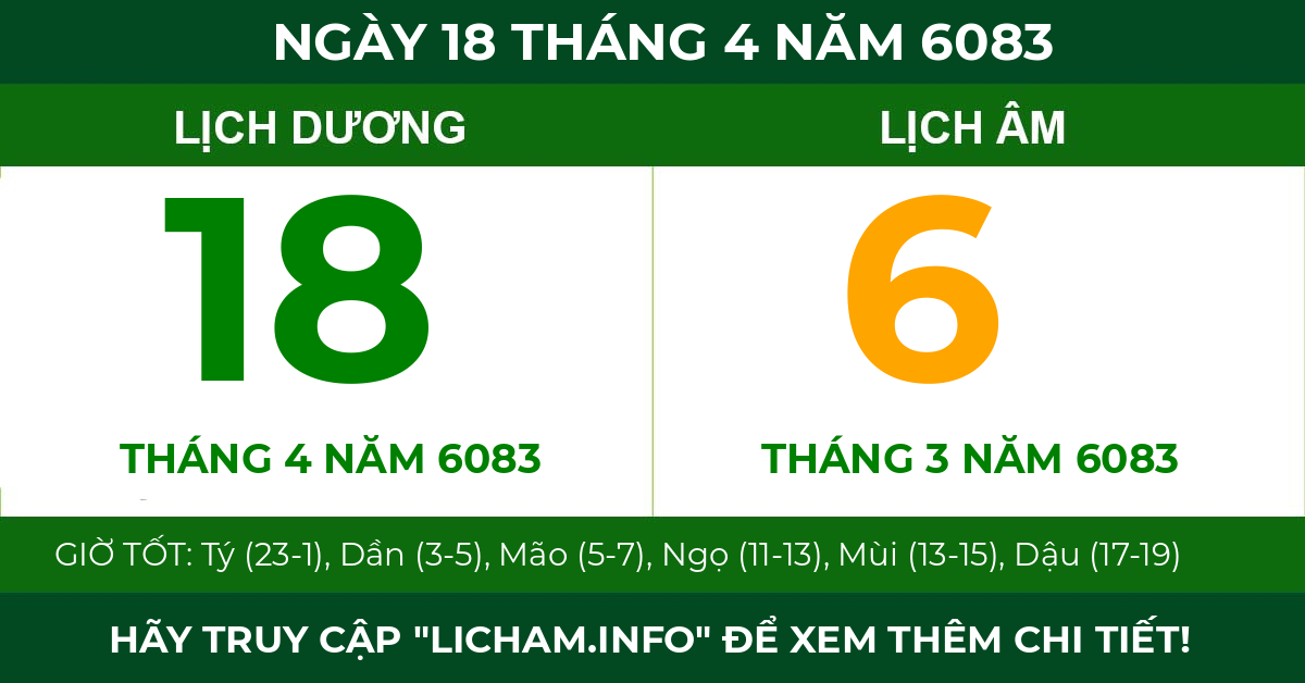 lịch âm ngày 18 tháng 4 năm 6083
