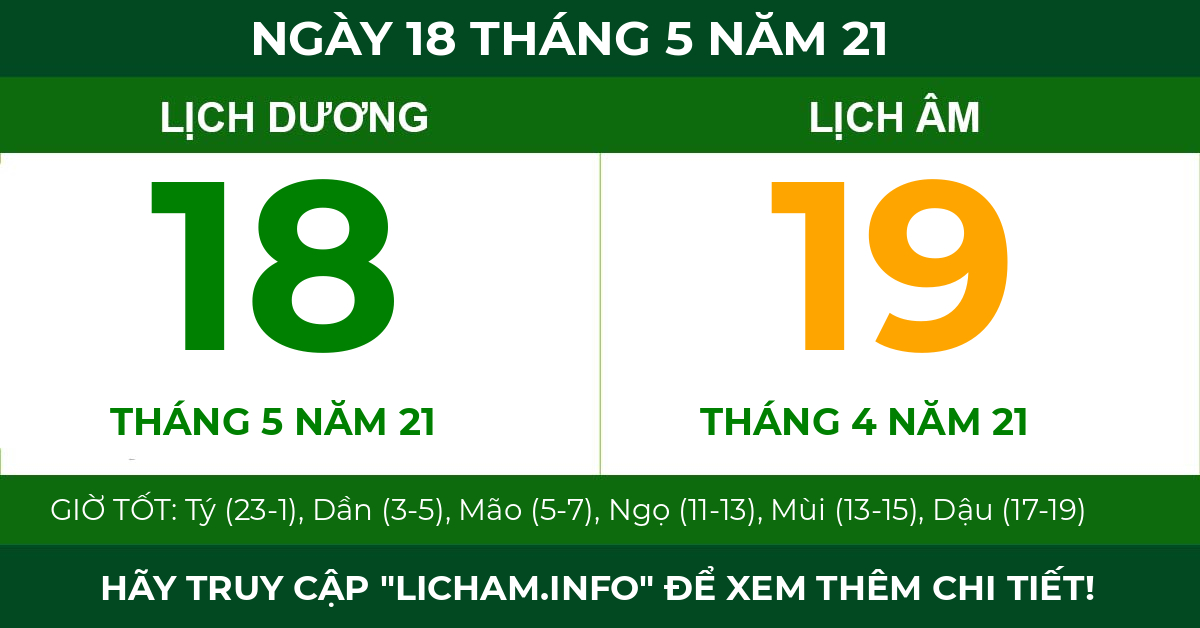 lịch âm ngày 18 tháng 5 năm 21