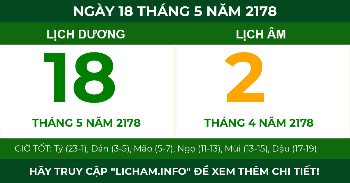 lịch âm ngày 18 tháng 5 năm 2178