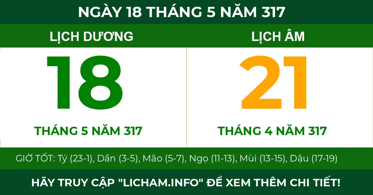 lịch âm ngày 18 tháng 5 năm 317