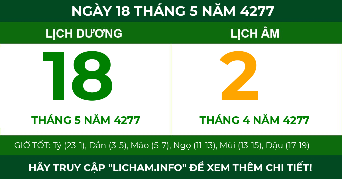 lịch âm ngày 18 tháng 5 năm 4277