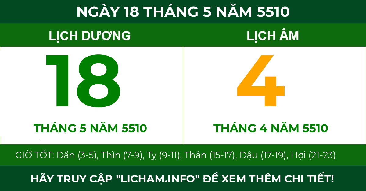 lịch âm ngày 18 tháng 5 năm 5510