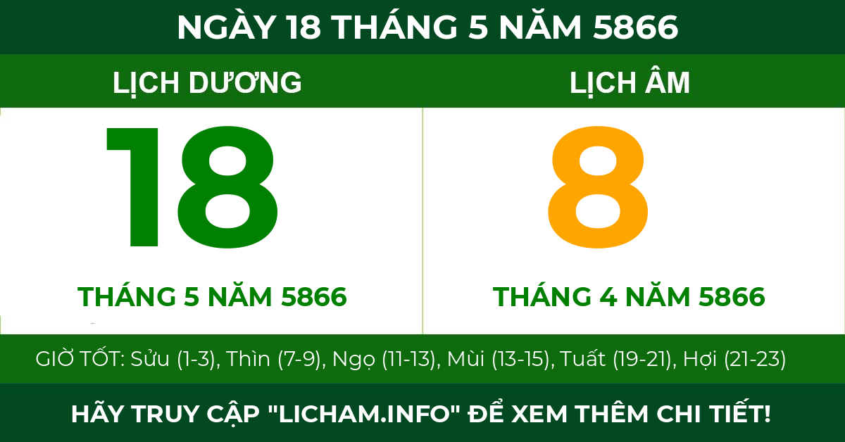 lịch âm ngày 18 tháng 5 năm 5866