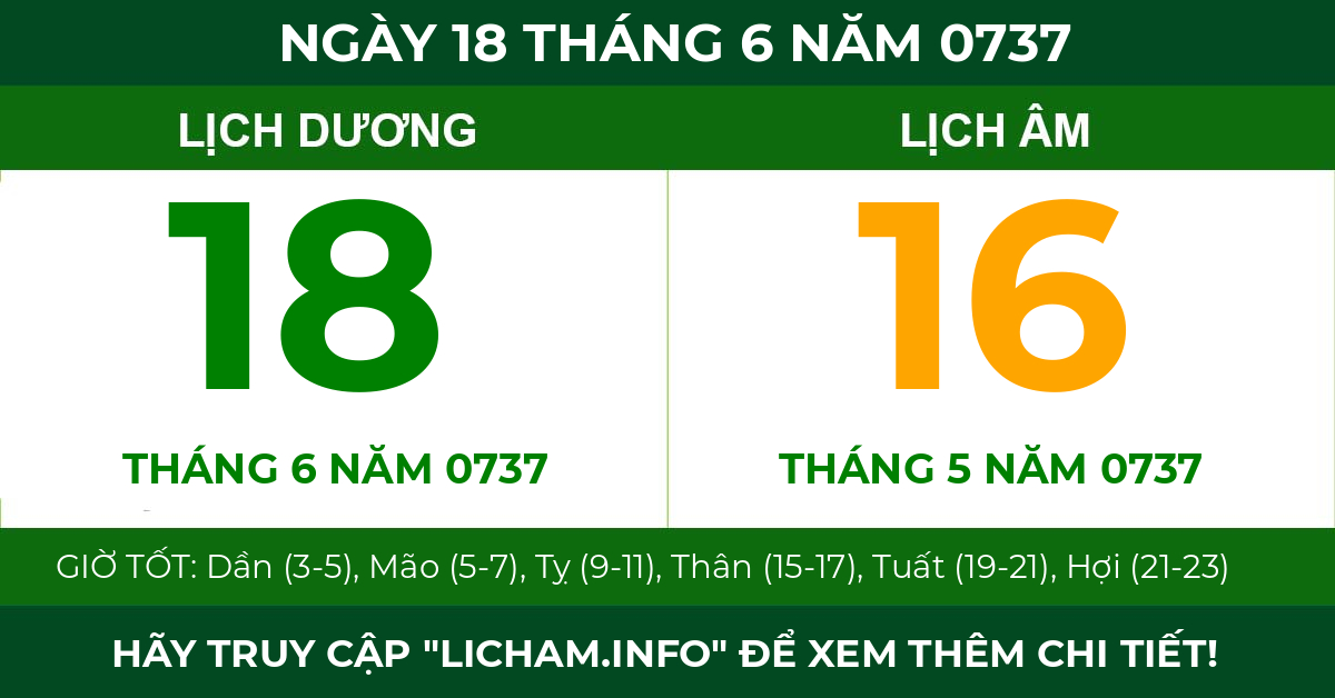 lịch âm ngày 18 tháng 6 năm 0737