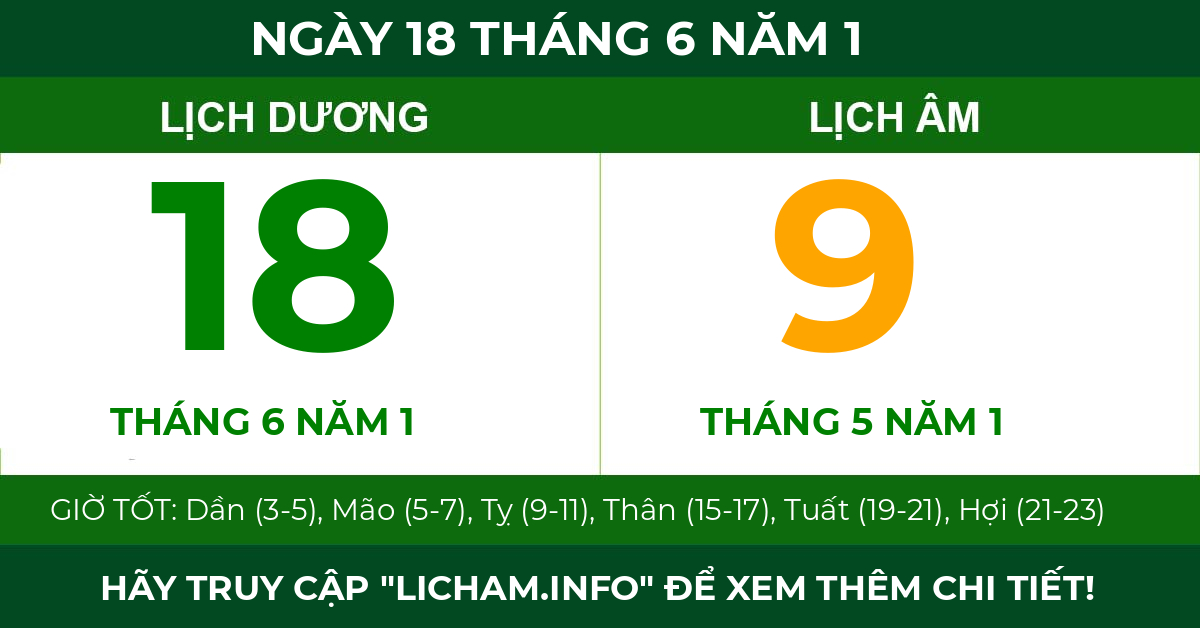 lịch âm ngày 18 tháng 6 năm 1