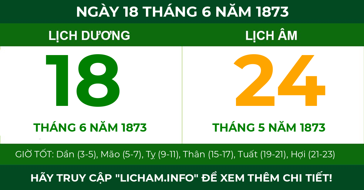 lịch âm ngày 18 tháng 6 năm 1873