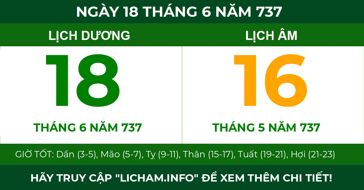 lịch âm ngày 18 tháng 6 năm 737
