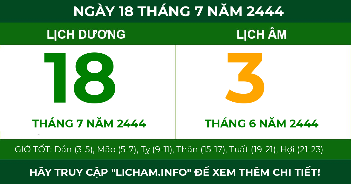 lịch âm ngày 18 tháng 7 năm 2444