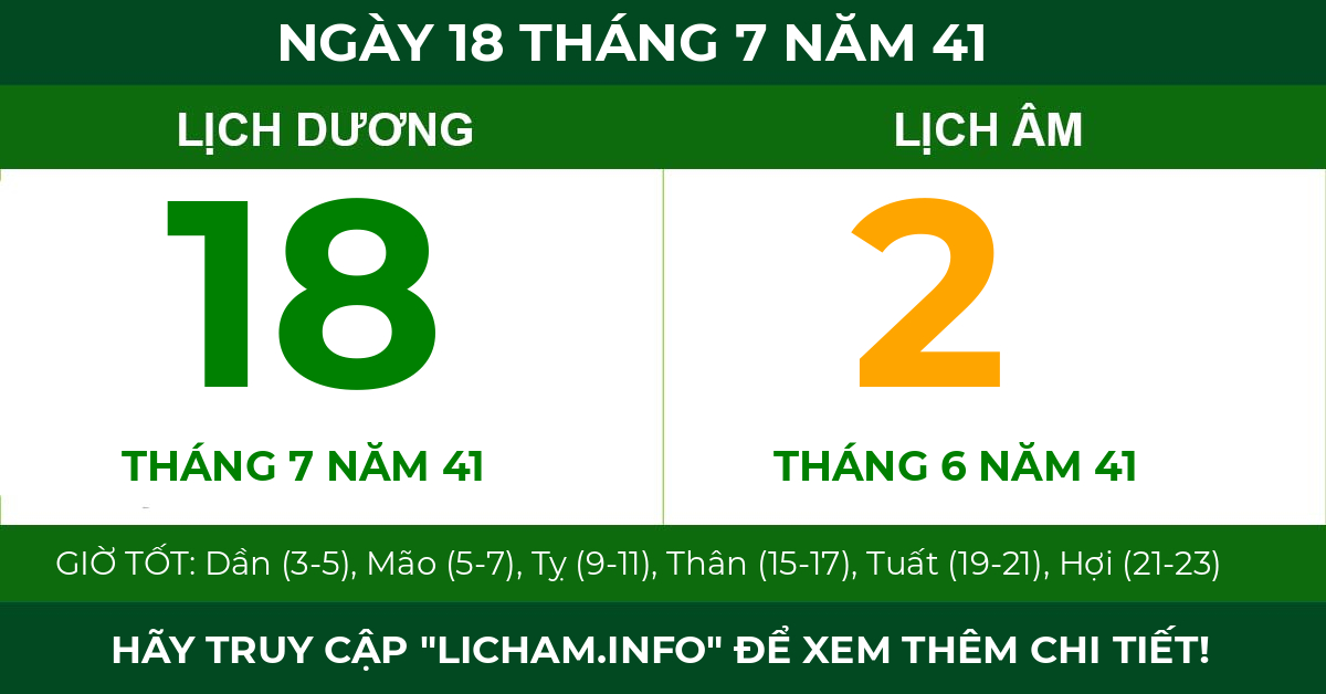 lịch âm ngày 18 tháng 7 năm 41
