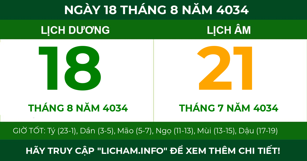 lịch âm ngày 18 tháng 8 năm 4034