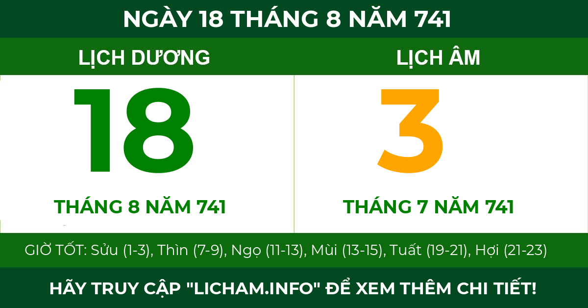 lịch âm ngày 18 tháng 8 năm 741