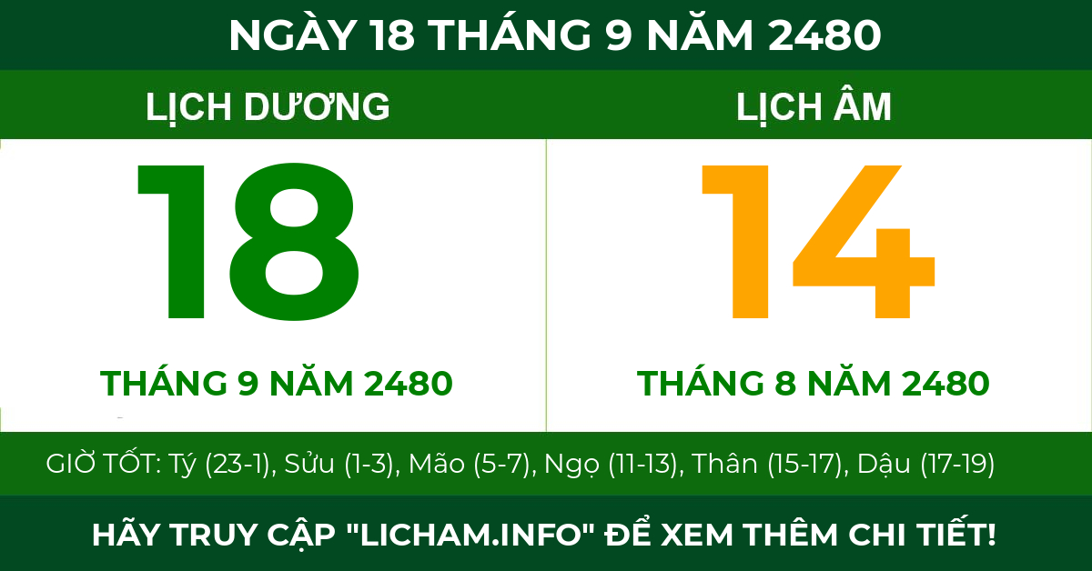lịch âm ngày 18 tháng 9 năm 2480