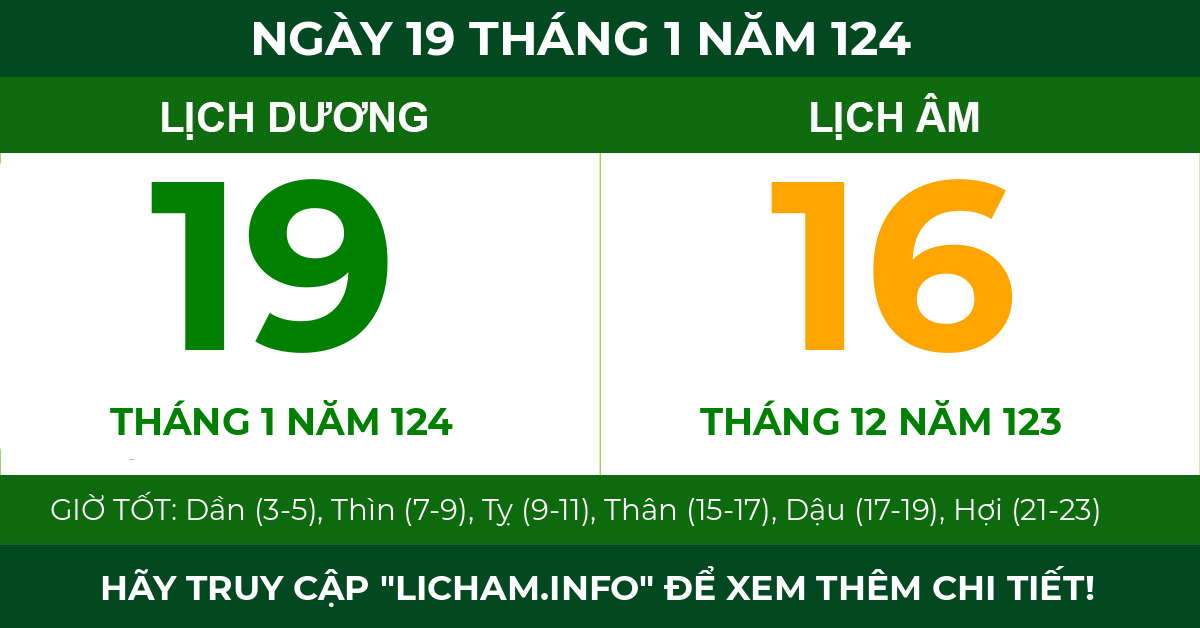 lịch âm ngày 19 tháng 1 năm 124