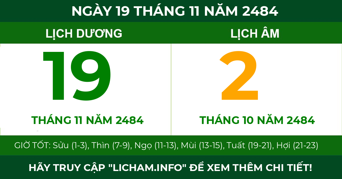 lịch âm ngày 19 tháng 11 năm 2484