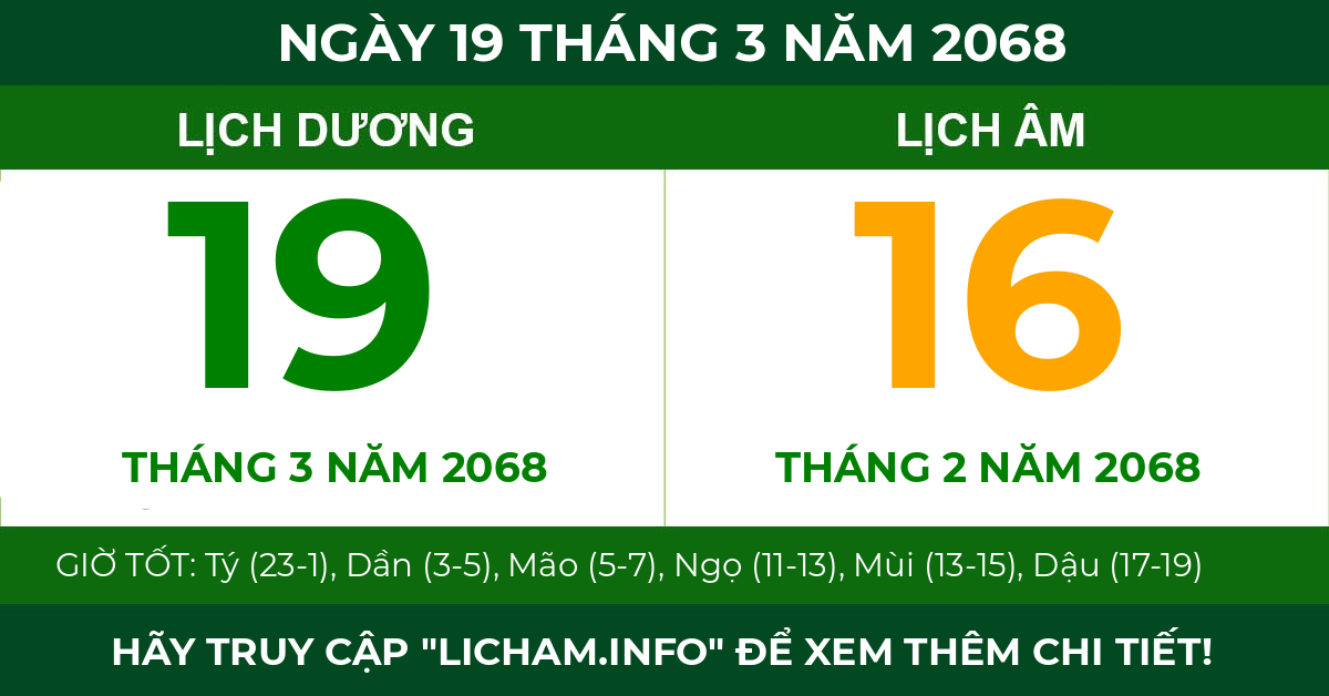 lịch âm ngày 19 tháng 3 năm 2068