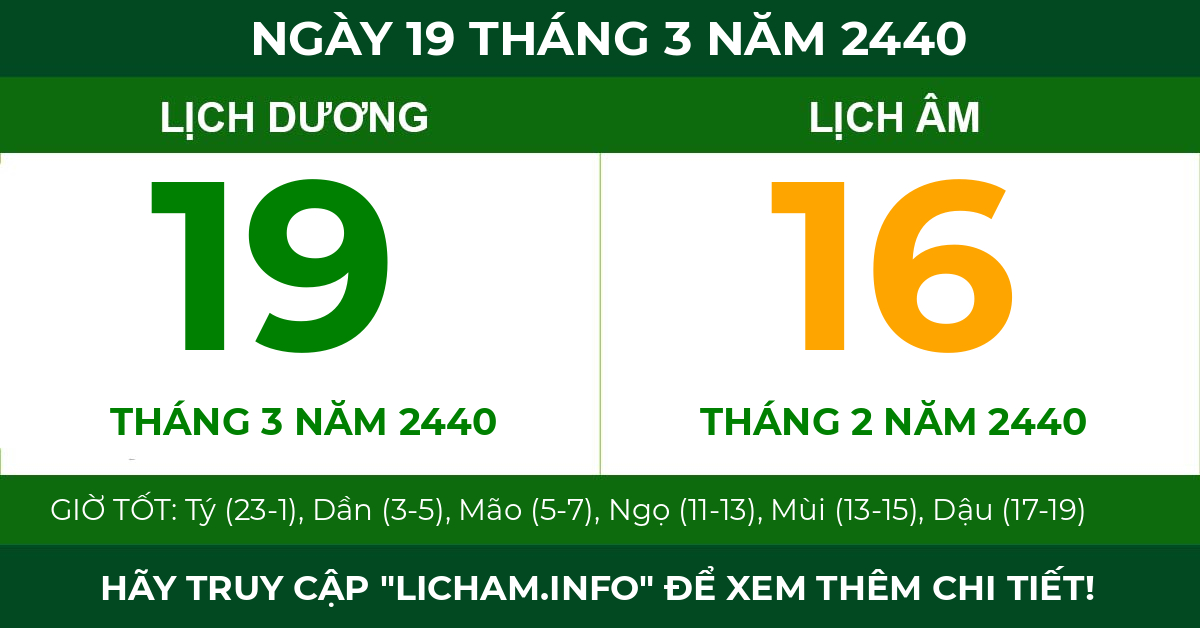 lịch âm ngày 19 tháng 3 năm 2440