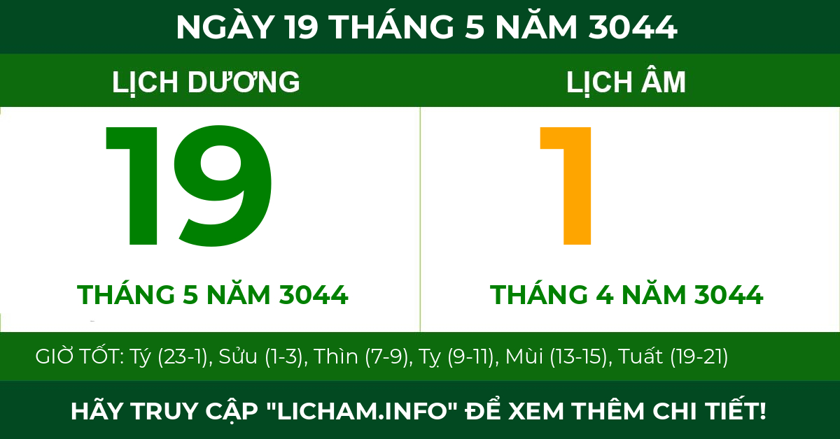 lịch âm ngày 19 tháng 5 năm 3044