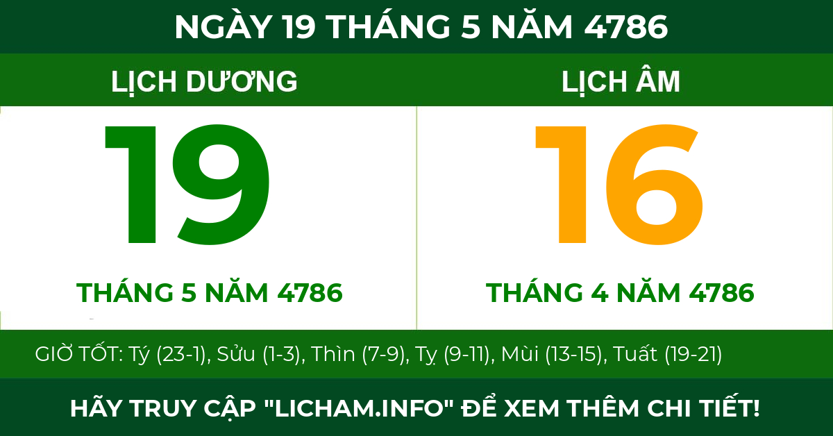 lịch âm ngày 19 tháng 5 năm 4786
