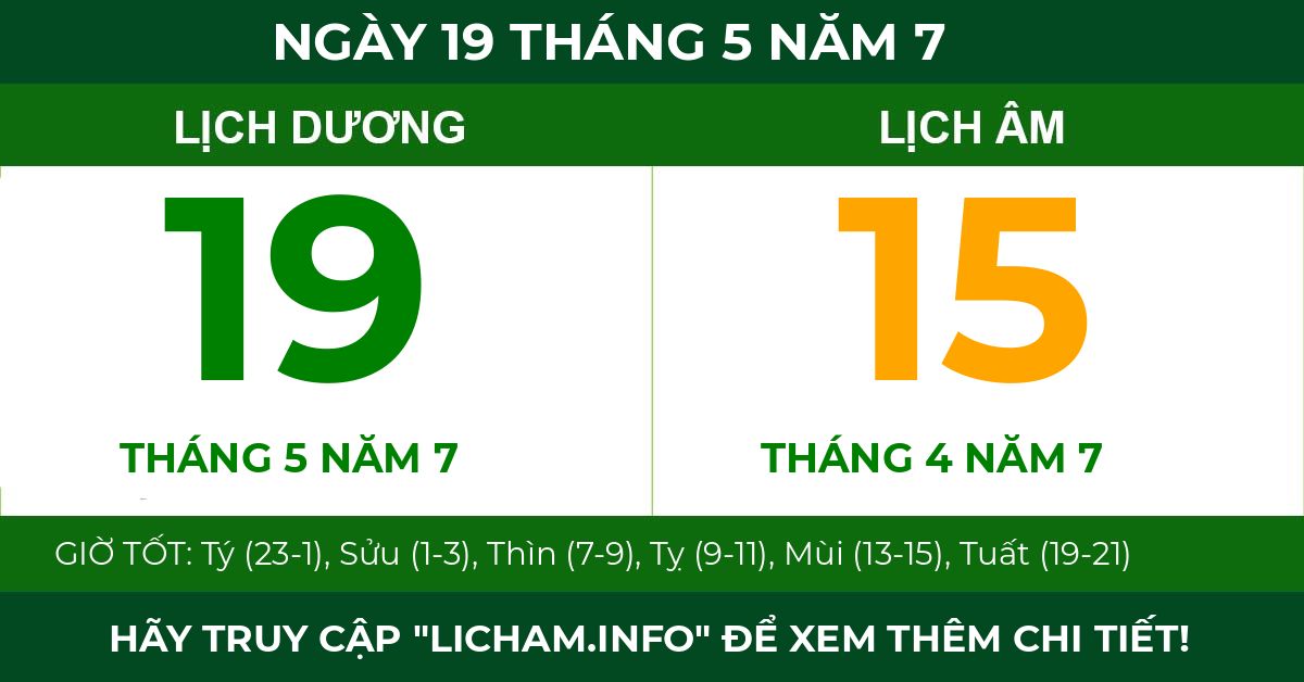 lịch âm ngày 19 tháng 5 năm 7