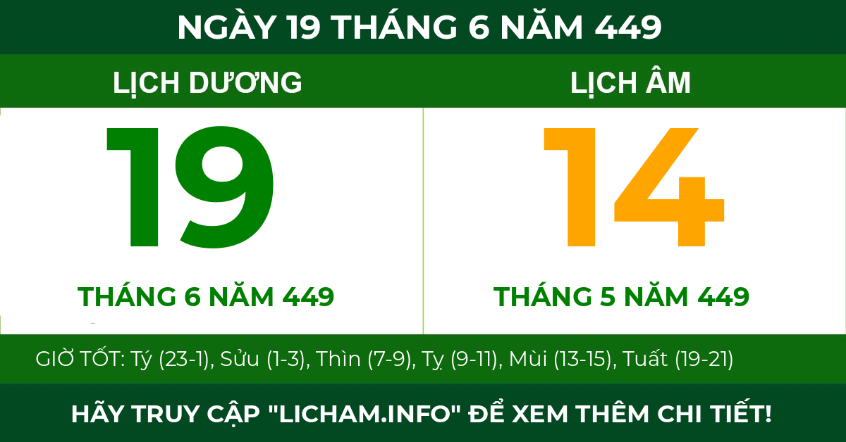 lịch âm ngày 19 tháng 6 năm 449