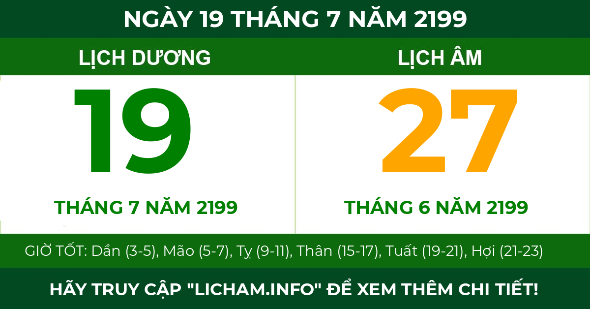 lịch âm ngày 19 tháng 7 năm 2199