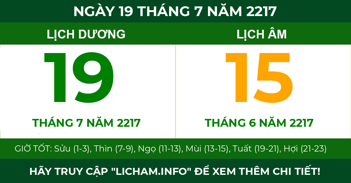 lịch âm ngày 19 tháng 7 năm 2217