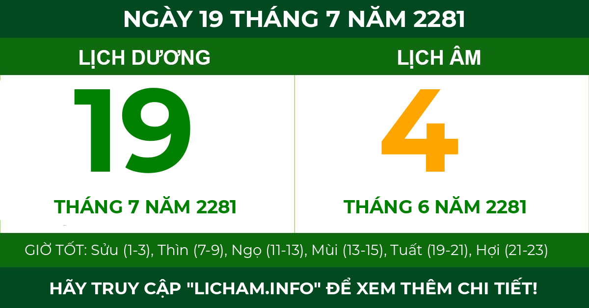 lịch âm ngày 19 tháng 7 năm 2281