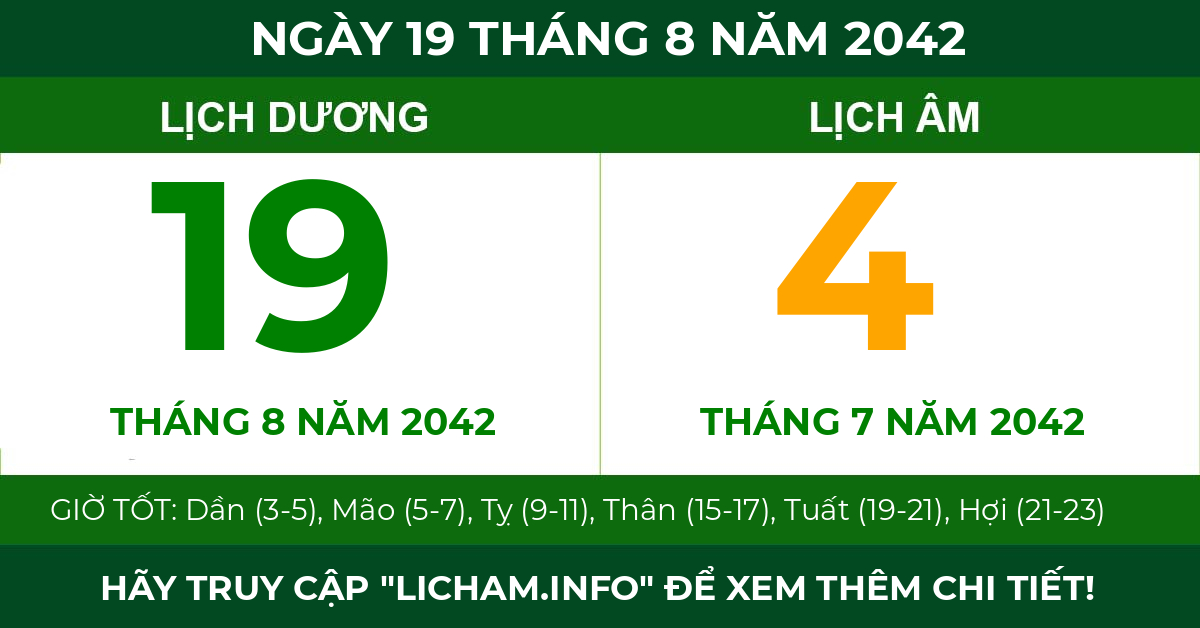lịch âm ngày 19 tháng 8 năm 2042