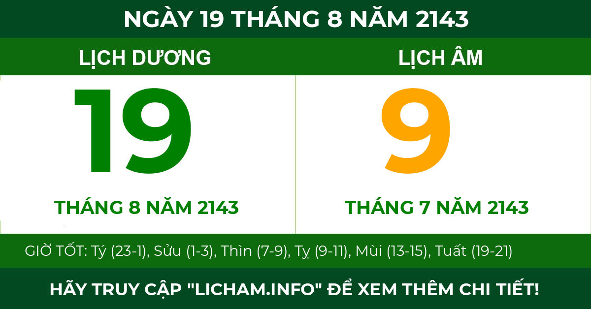 lịch âm ngày 19 tháng 8 năm 2143