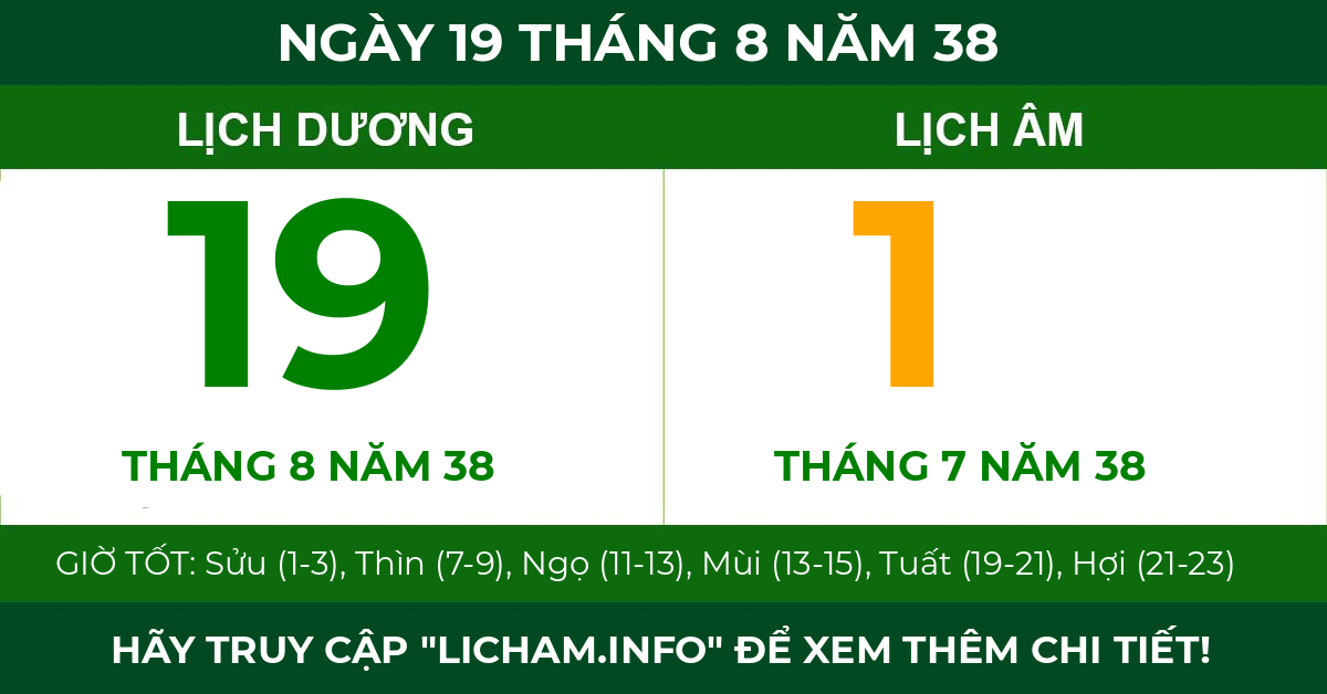 lịch âm ngày 19 tháng 8 năm 38