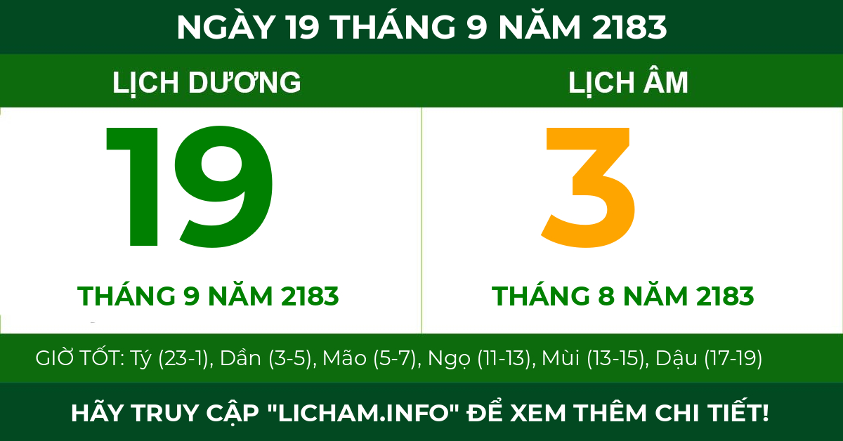 lịch âm ngày 19 tháng 9 năm 2183