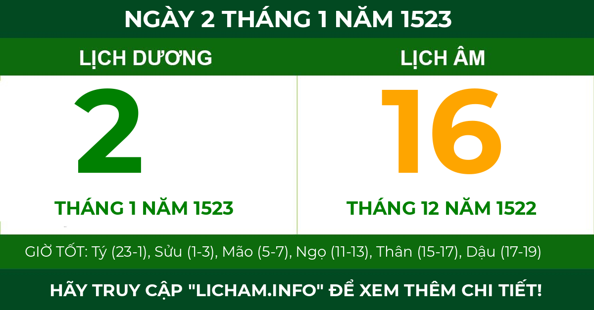 lịch âm ngày 2 tháng 1 năm 1523