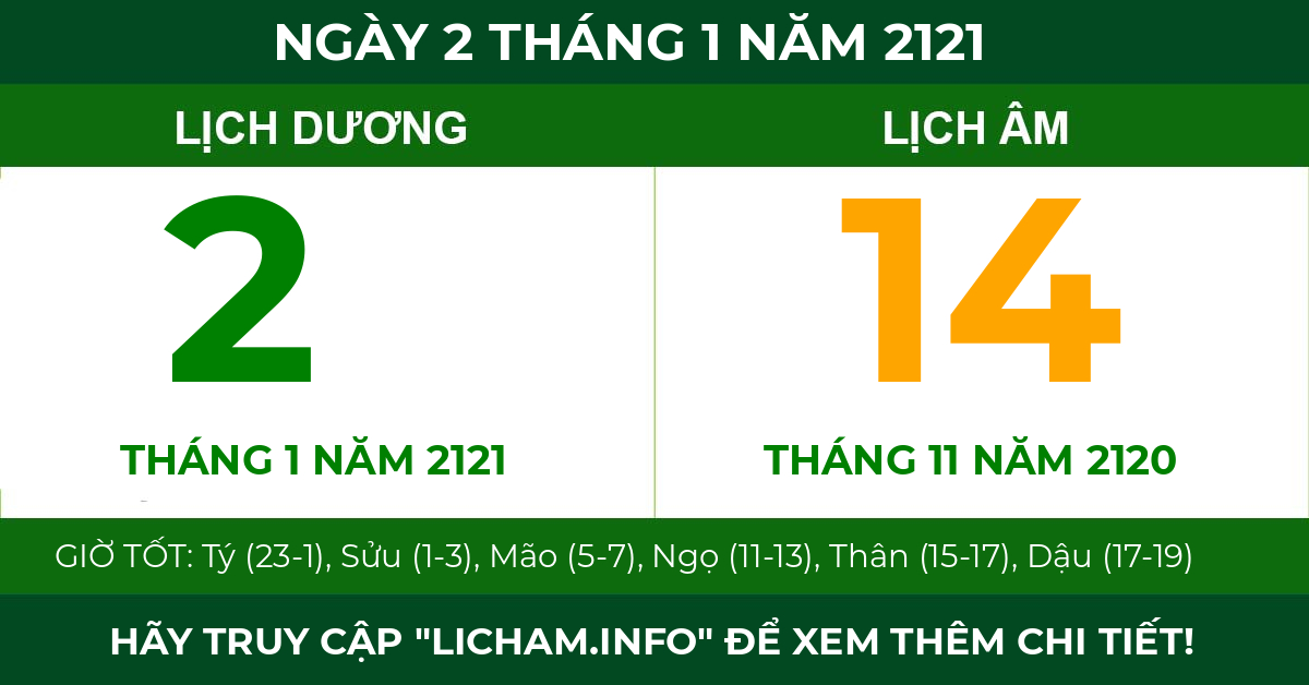 lịch âm ngày 2 tháng 1 năm 2121