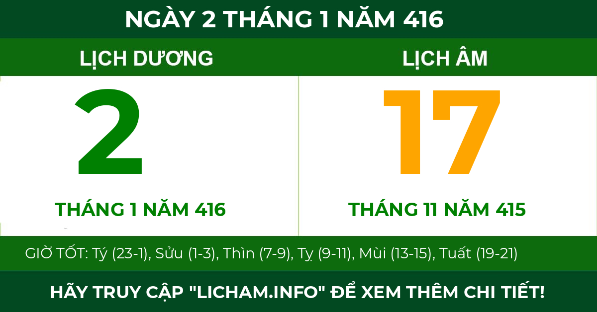 lịch âm ngày 2 tháng 1 năm 416
