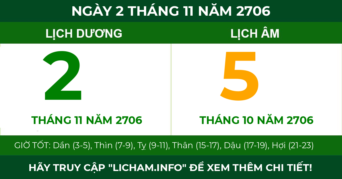 lịch âm ngày 2 tháng 11 năm 2706