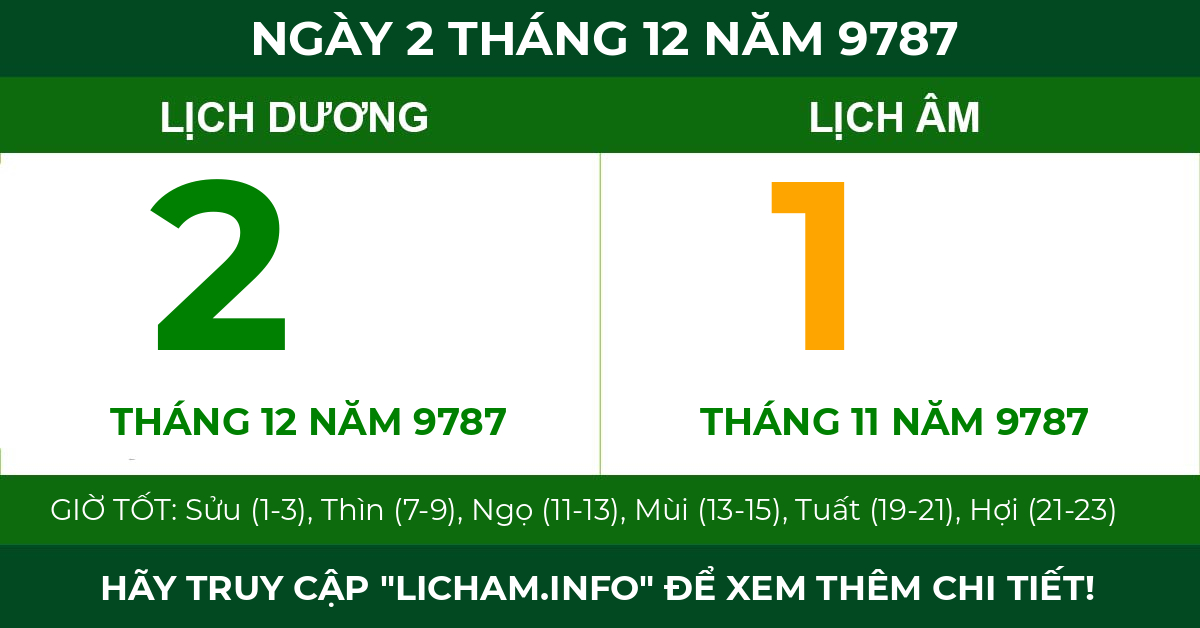 lịch âm ngày 2 tháng 12 năm 9787